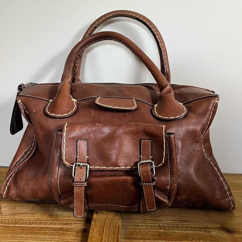 Authentic Chloe Edith Brown Leather Satchel
